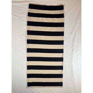 Free People Womens Striped Maxi Skirt SZ M Black & Beige Cotton/Spandex